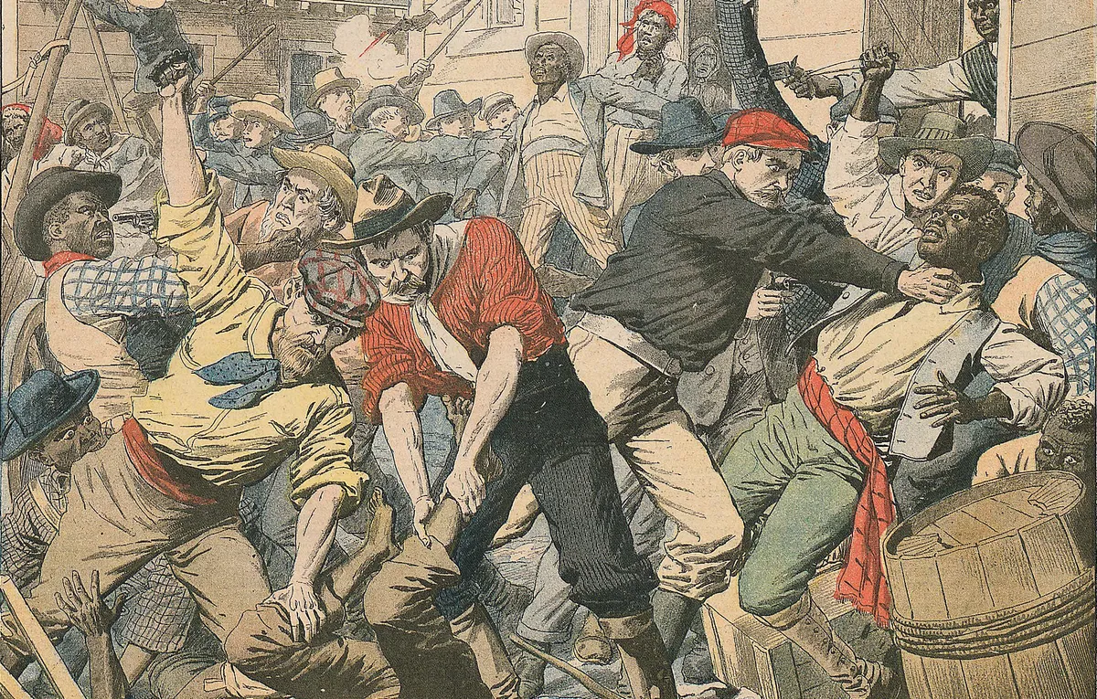 Le Petit Journal illustration depicting the 1906 Atlanta Race Massacre